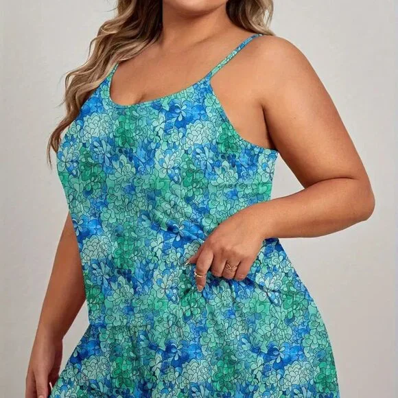 Women's Casual Pajamas Set  Plus Size Allover Floral Print  Round Neck NWT - Picture 3 of 10